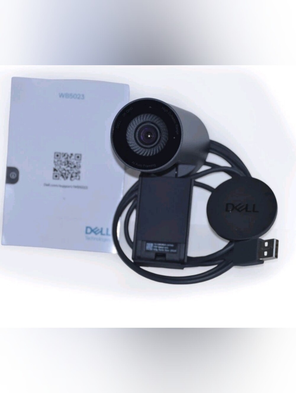 Dell Pro Webcam WB5023-DDAO 2K QHD - Black - HDR Ai Auto Framing
